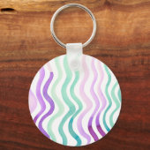 Weiche lila und grüne Wasserfarben Schlüsselanhänger (Vorderseite)