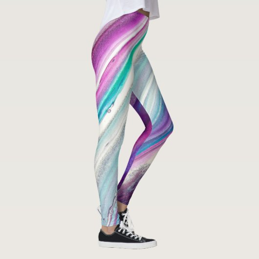 Weiche, Lila und rosa Swirt-Leggings Leggings (Rechts)