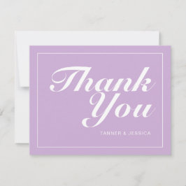 Weiche Lila und weiße moderne Minimalistische Hoch Dankeskarte