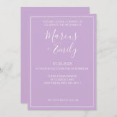 Weiche Lila und weiße moderne Minimalistische Hoch Einladung (Vorne/Hinten)