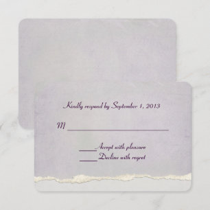 weiche lila zerrissene Kante RSVP Karte