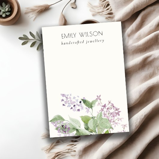 Weiche Lilac Aquarellfarben Blankenschmuck Anzeige Visitenkarte