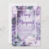 Weiche Lilac- und Blush-Blues-Hochzeit Einladung (Vorderseite)