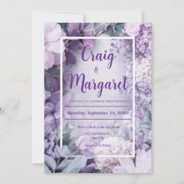 Weiche Lilac- und Blush-Blues-Hochzeit Einladung