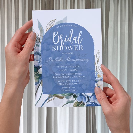 Weiche Luxusblaue Florale Brautdusche Einladung