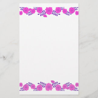 Weiche Malerei rosa Rosenblumenlinie Grenze Briefpapier