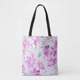 Weiche Malven-Wasserfarben-Blumenmuster-Tasche Tasche