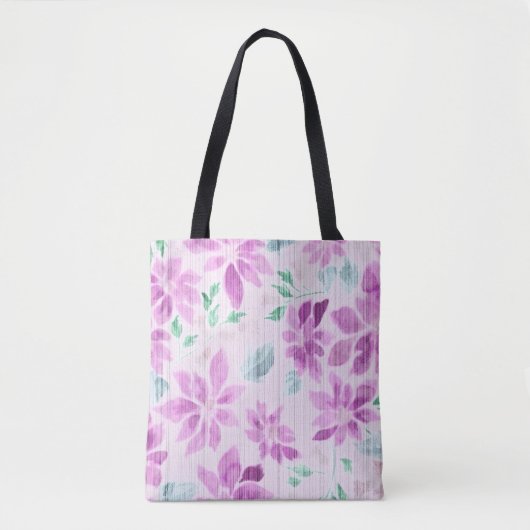Weiche Malven-Wasserfarben-Blumenmuster-Tasche Tasche (Vorderseite)