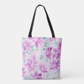Weiche Malven-Wasserfarben-Blumenmuster-Tasche Tasche (Rückseite)