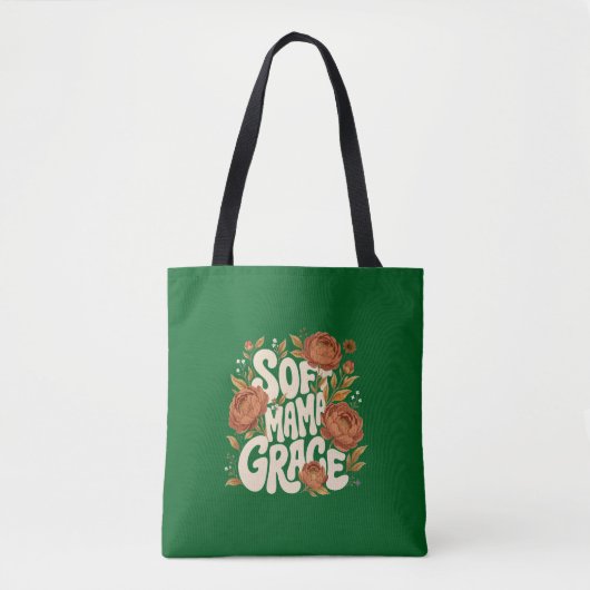Weiche Mama Grace Herbst Blumen Retro-Typografie-D Tasche (Vorderseite)