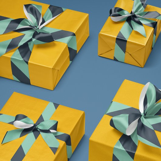 Weiche Marine und grüner Streifen Ripsband