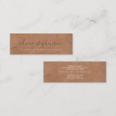 Weiche mittelbraune Imitat Leder Minimalistisch Mini Visitenkarte (Vorne/Hinten)