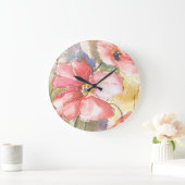 Weiche Mohnblumen I Große Wanduhr (Zuhause)