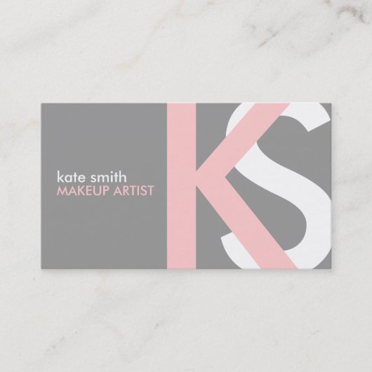 Weiche Monogramm-Visitenkarten Visitenkarte (Vorderseite)