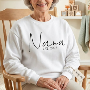 Weiche Nana EST Jahr Kuschelige Elegante Schrift D Sweatshirt