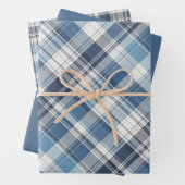 Weiche Navy, Blue & White Kariert Geschenkpapier Set (Beispiel)