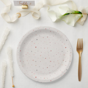 Weiche neutrale Herz-Muster-Papierplatte Pappteller