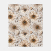 Weiche neutrale Sonnenblumen-Creme-Blumenmuster Fleecedecke (Vorderseite)