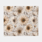 Weiche neutrale Sonnenblumen-Creme-Blumenmuster Fleecedecke (Vorderseite (Horizontal))