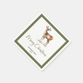 Weiche neutrale Weihnachts-Hirsch-Personalisierte Serviette (Ecke)