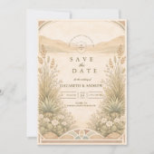 Weiche neutrale Wüstenblumen-Hochzeit Save The Date (Vorderseite)