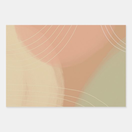 Weiche Neutronenlinien farbenfrohe Retro-Erdgesche Geschenkpapier Set (Vorderseite 3)