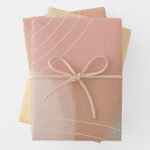 Weiche Neutronenlinien farbenfrohe Retro-Erdgesche Geschenkpapier Set (Beispiel)