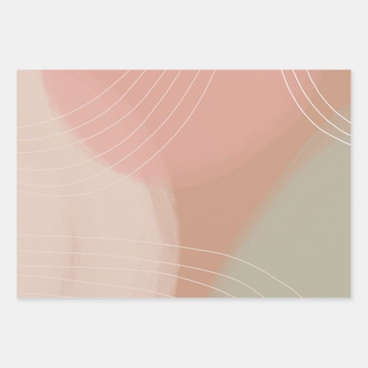 Weiche Neutronenlinien farbenfrohe Retro-Erdgesche Geschenkpapier Set (Vorderseite)