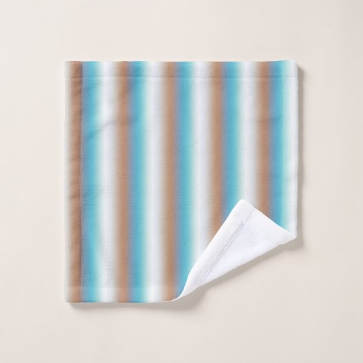 Weiche, orange blaue, beige Streifen Badhandtuch Set (Waschlappen)