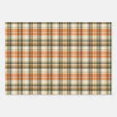Weiche Orange, Grün und Creme Kariert Geschenkpapier Set (Vorderseite 3)