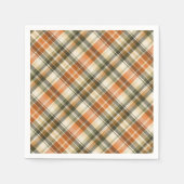 Weiche Orange, Grün und Creme Kariert Serviette (Vorderseite)