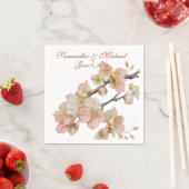 Weiche, orangefarbene, rosa grüne Blüten Serviette (Beispiel)