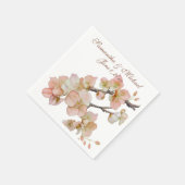 Weiche, orangefarbene, rosa grüne Blüten Serviette (Ecke)