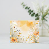 Weiche Orangefarbene Wildblumen Postkarte (Stehend Vorderseite)