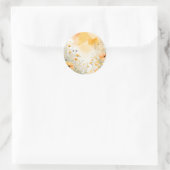 Weiche Orangefarbene Wildblumen Runder Aufkleber (Tasche)