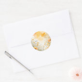 Weiche Orangefarbene Wildblumen Runder Aufkleber (Umschlag)