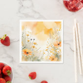 Weiche Orangefarbene Wildblumen Serviette (Beispiel)
