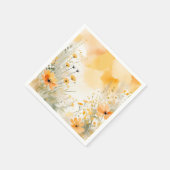 Weiche Orangefarbene Wildblumen Serviette (Ecke)