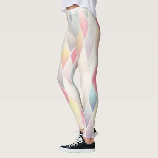 Weiche Pastel-Diamantmuster Leggings (Links)