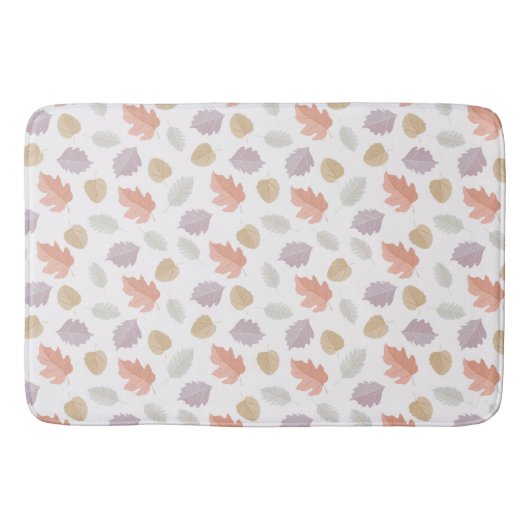 Weiche Pastel Fall Leaf Muster | Minimalistischer Badematte (Vorderseite)