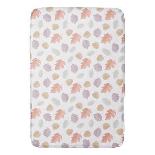 Weiche Pastel Fall Leaf Muster | Minimalistischer Badematte (Vorderseite Vertikal)