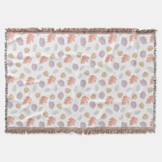 Weiche Pastel Fall Leaf Muster | Minimalistischer Decke (Vorderseite)