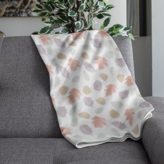 Weiche Pastel Fall Leaf Muster | Minimalistischer Fleecedecke