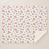 Weiche Pastel Fall Leaf Muster | Minimalistischer Sherpadecke (Vorderseite (Horizontal))