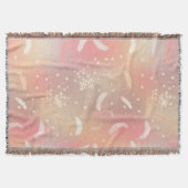 Weiche Pastel Feathers | Romantisches Rosa und Gol Decke (Vorderseite)