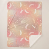Weiche Pastel Feathers | Romantisches Rosa und Gol Sherpadecke (Vorderseite)
