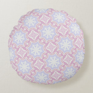 Weiche Pastel geometrische Rundkissen Pink & Laven Rundes Kissen