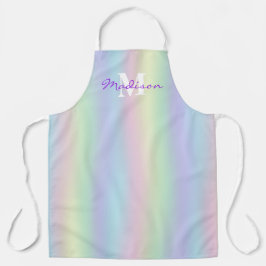 Weiche Pastel Holographische Waves Schürze