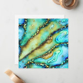 Weiche Pastel Paua Muschel Farbe Flüssigkeit Alkoh Mitteilungskarte (Vorderseite/Rückseite Beispiel)