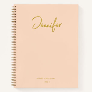 Weiche Pastel Pinky Golden Custom Handwriting Name Notizblock